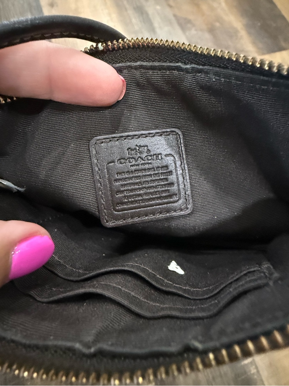 Coach Brown Signature Wristlet with Black Trim - Picture 5 of 5